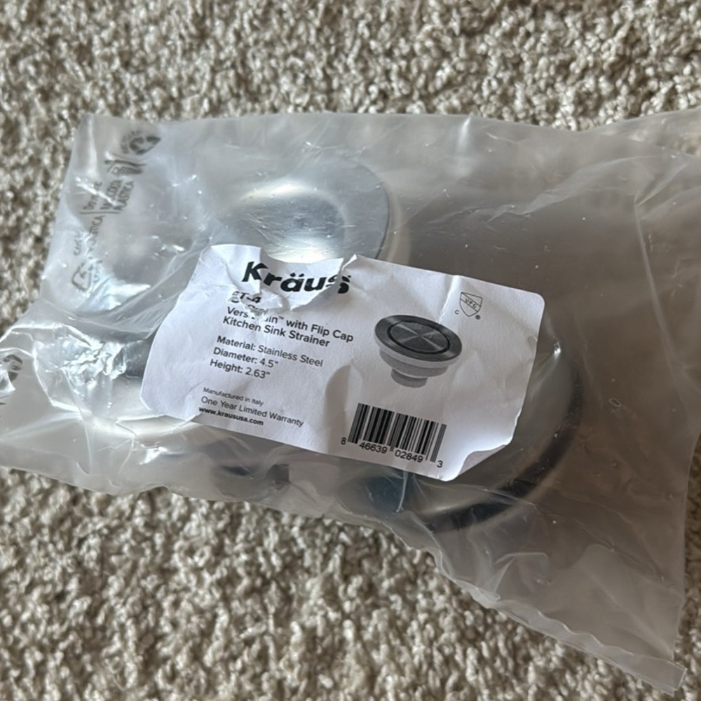 KRAUS Stainless Steel Versi Drain Assembly with FlipCap, ST-4